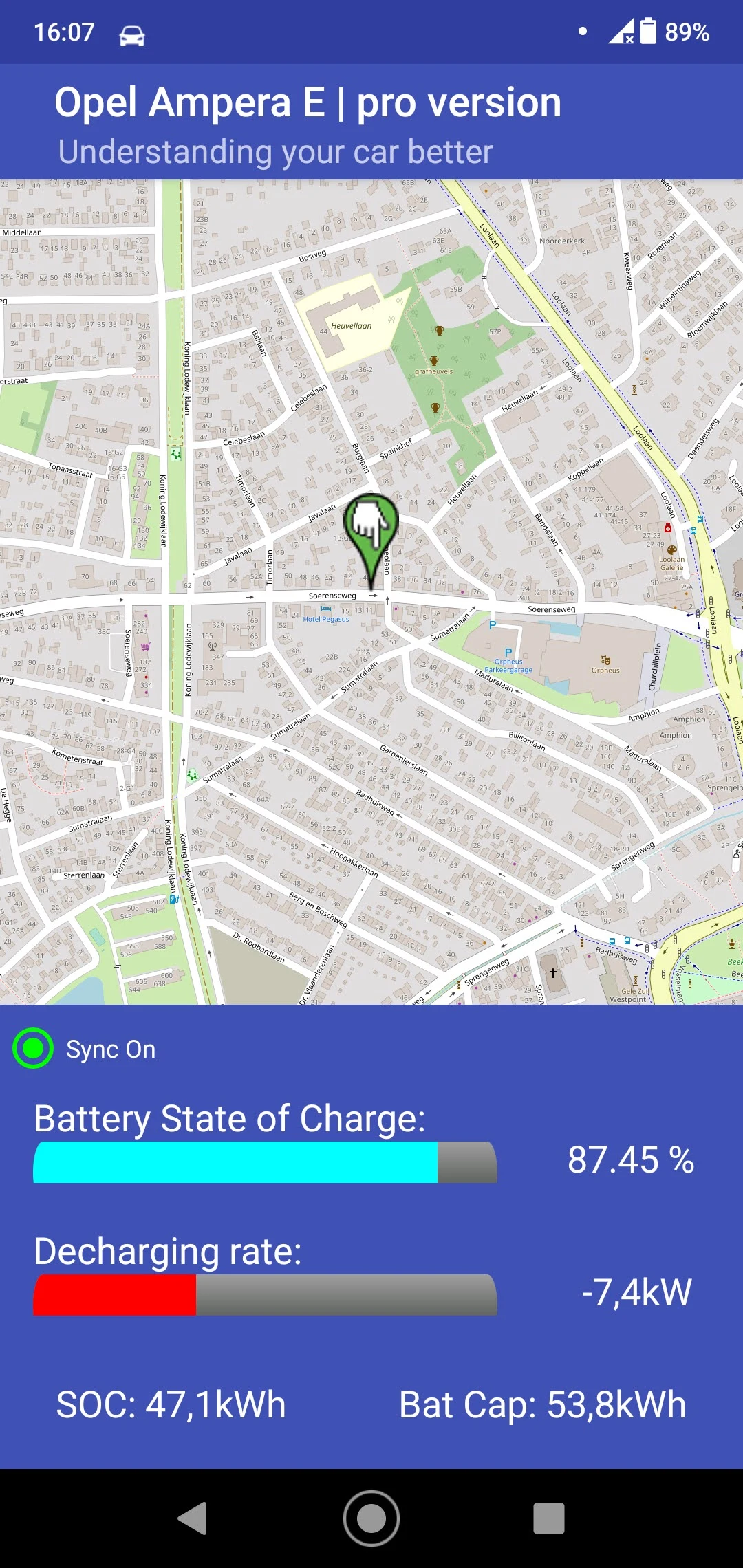 Opel Ampera E monitor screenshot